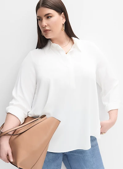 Melanie Lyne - Asymmetric Johnny Collar Blouse