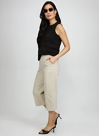 Haut en tricot sans manches et capri en denim à enfiler