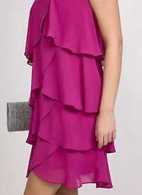 Robe cocktail en chiffon