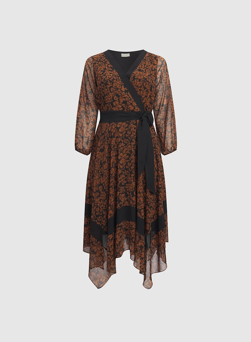 Floral Contrast Trim Dress