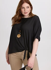 Blouse à ourlet noué en chiffon