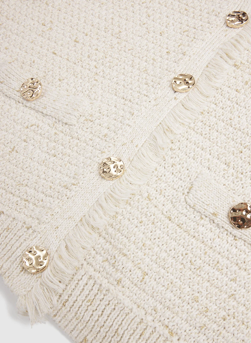 Boucle Yarn Cardigan