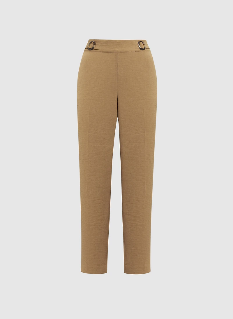 Pantalon écourté froissé Ava à jambe droite