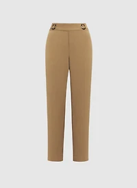 Pantalon écourté froissé Ava à jambe droite