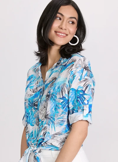 Palm Leaf Print Blouse