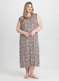 Robe de nuit à motif animal et floral