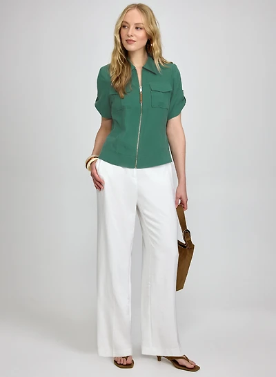 Zip-Up Jacket & Olivia Wide-Leg Pants