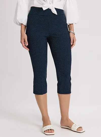 Polka Dot Slim-Leg Capris