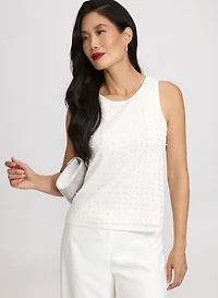 Débardeur orné de perles et pierres