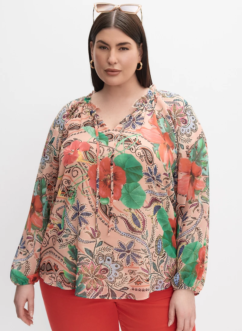 Melanie Lyne - Mixed Print Blouse
