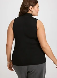 Sleeveless Mock Neck Knit