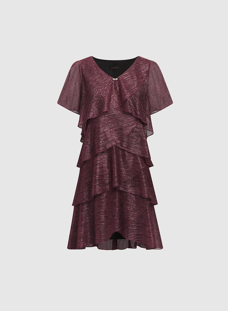 Tiered Metallic Dress