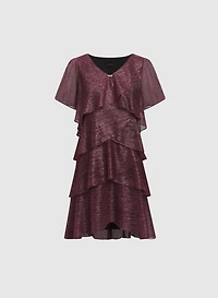 Tiered Metallic Dress