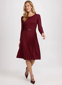 Pleated Knit Dress