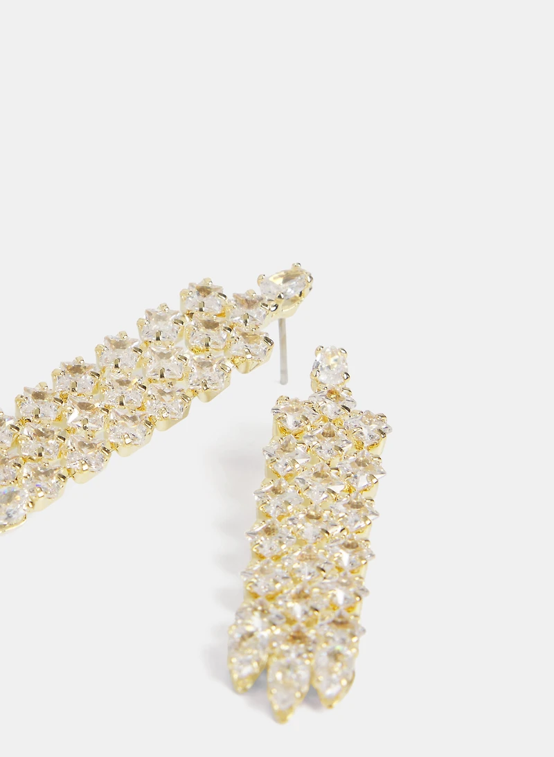 Boucles d'oreilles pendantes à pierres