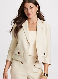 Blazer court en sergé de coton