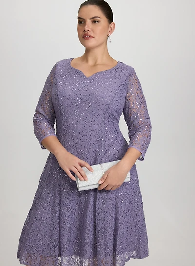 Sequined Lace Dress