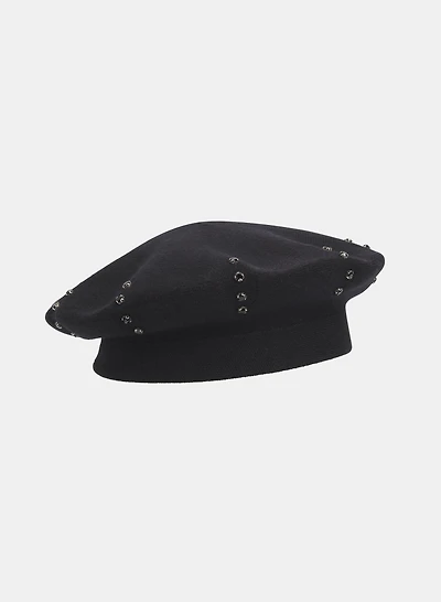 Rhinestone Knit Beret