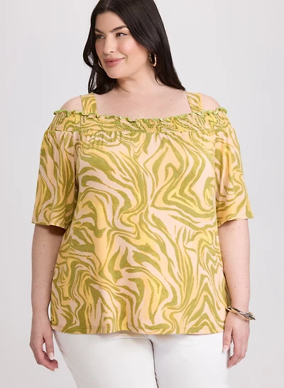 Haut à motif abstrait