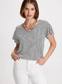 Diagonal Stripe Print Top