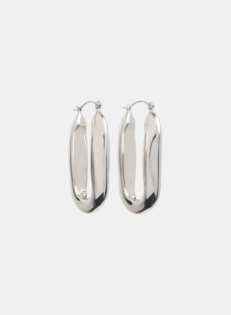 Rhodium Hoop Earrings