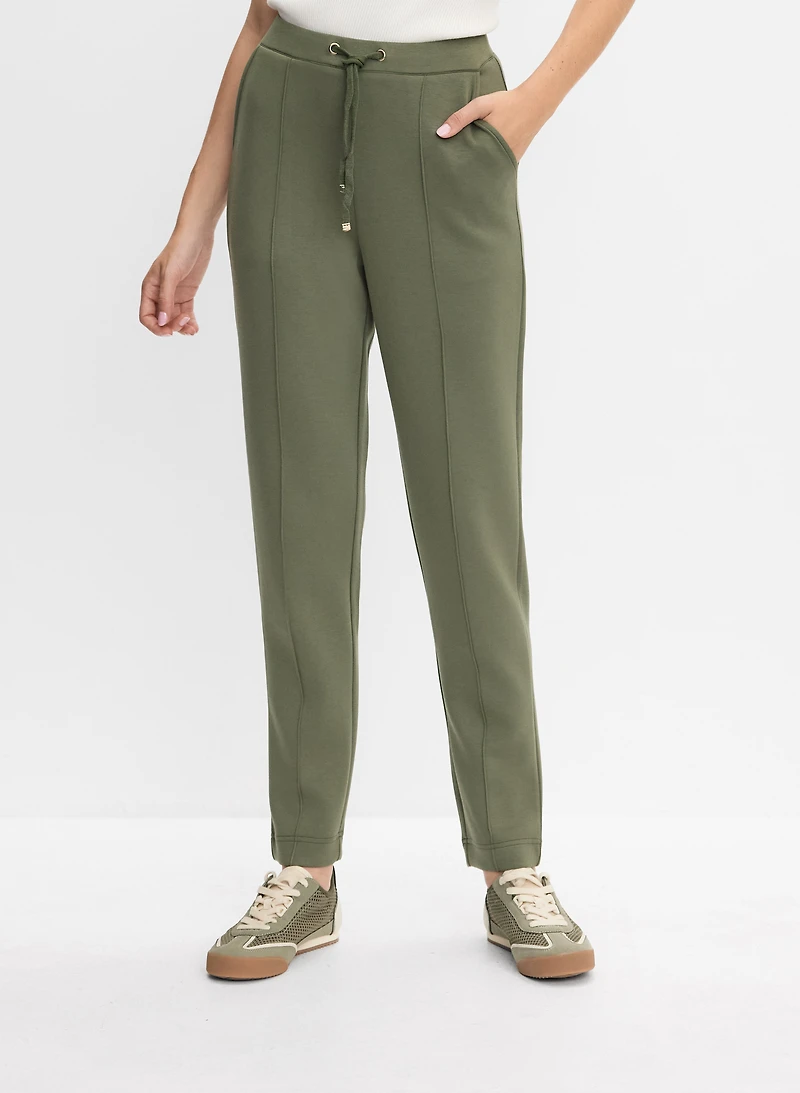 Drawstring Waist Straight-Leg Pants