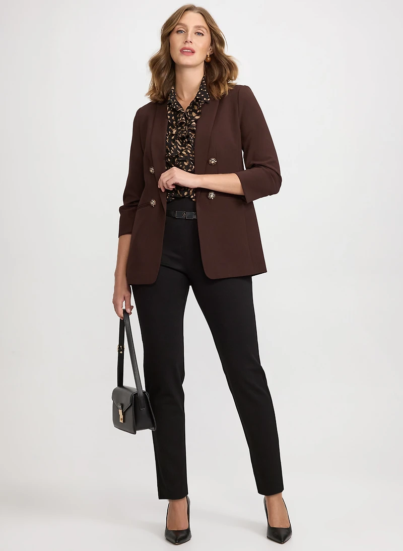 Shawl Collar Blazer & Sofia Slim-Leg Pants