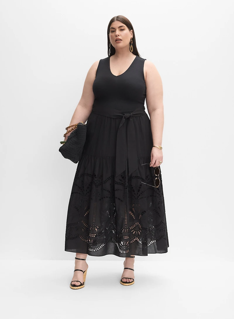 Melanie Lyne - Robe maxi brodée en coton