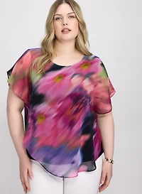 Joseph Ribkoff - Blurred Floral Print Blouse