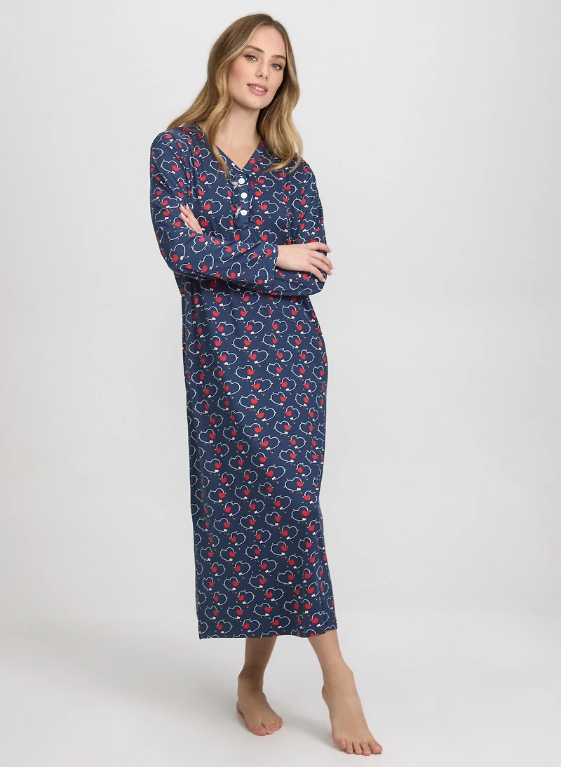 Heart Print Nightgown