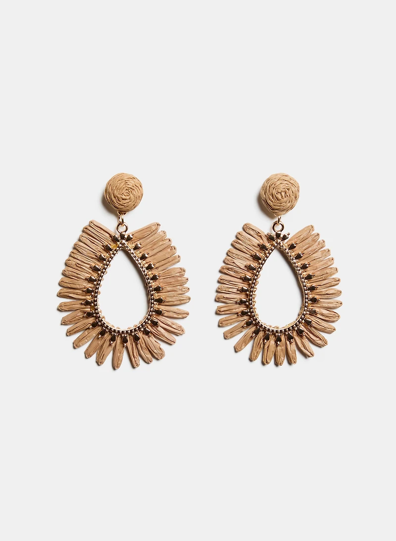 Raffia Teardrop Earrings