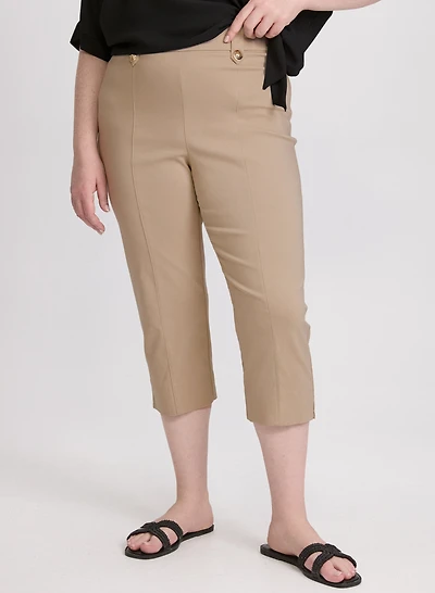 Side Slit Pull-On Capris
