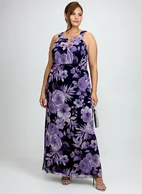 Robe fleurie à volants en cascade