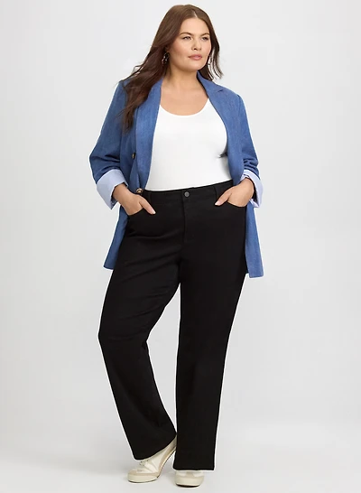 Tencel Denim Blazer & Straight-Leg Jeans