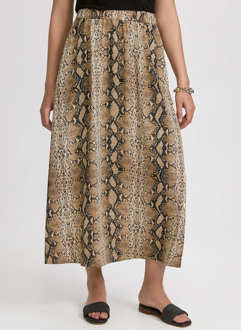 Snake Print Maxi Skirt
