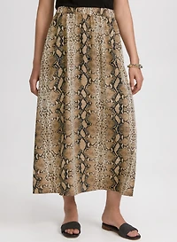 Snake Print Maxi Skirt