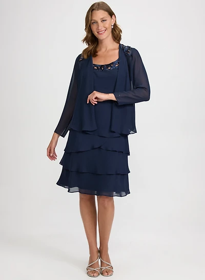 Sequined Jacket & Cut-Out Dress Set