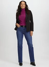 Single-Breasted Blazer & Straight-Leg Jeans