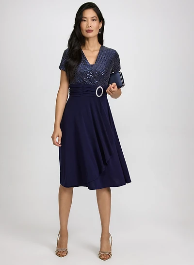 Sequin Wrap Dress