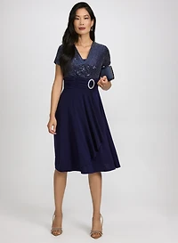Sequin Wrap Dress