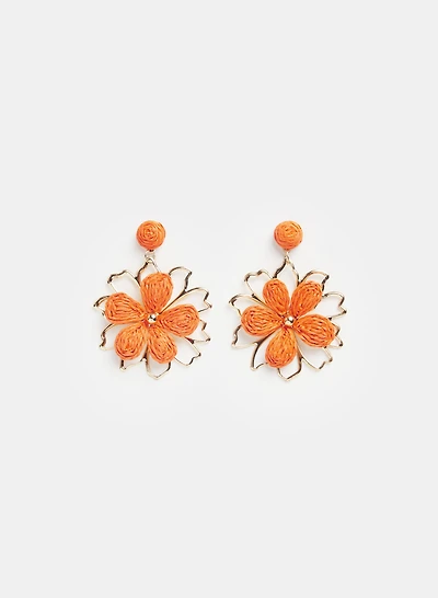 Floral Raffia Earrings