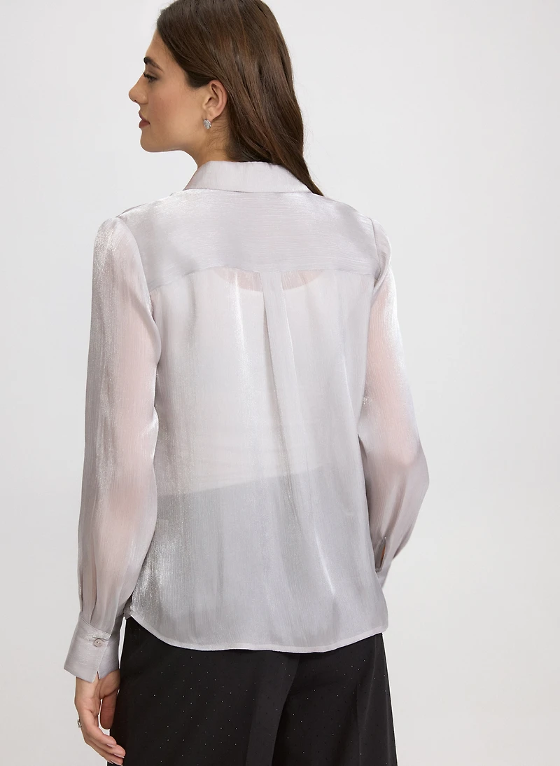 Blouse boutonnée en organza
