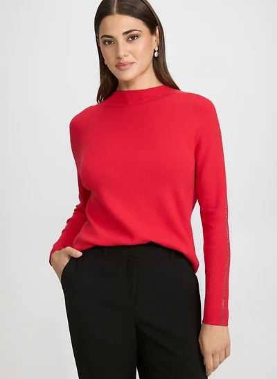 Rhinestone Detail Sweater