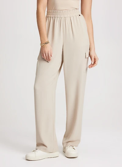 Pantalon cargo à jambe évasée