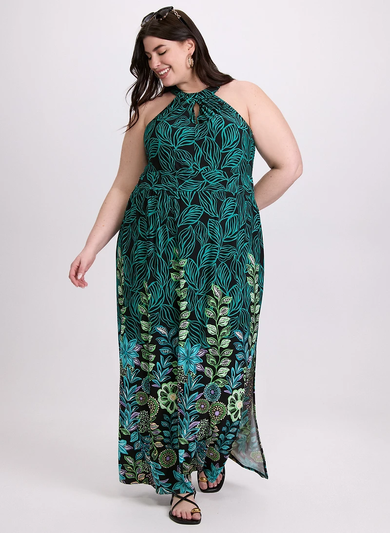 Robe maxi à motif floral