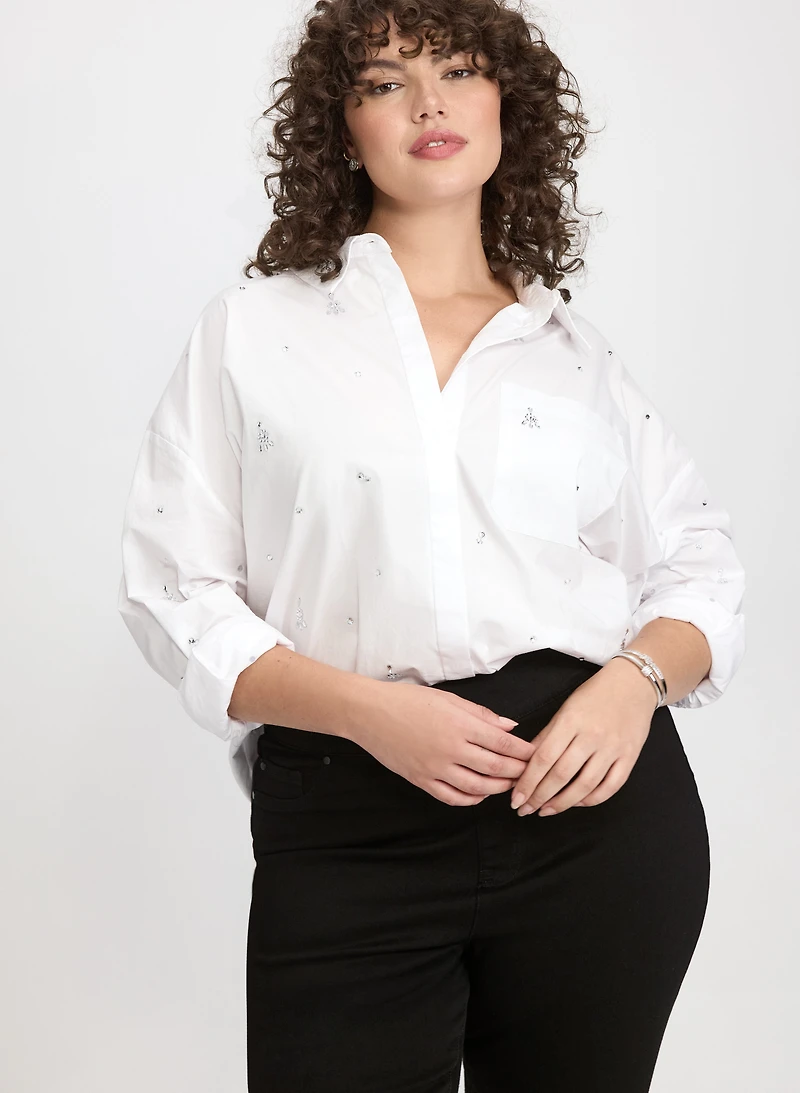 Joseph Ribkoff - Crystal Cluster Embellished Blouse