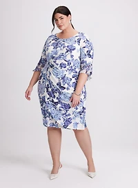 Robe florale à effet portefeuille