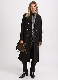 Double-Breasted Wool-Blend Coat