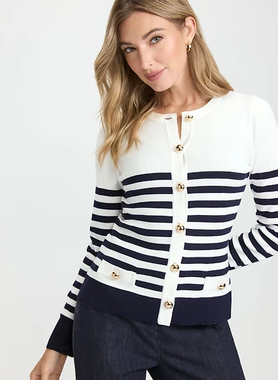 Stripe Knit Cardigan