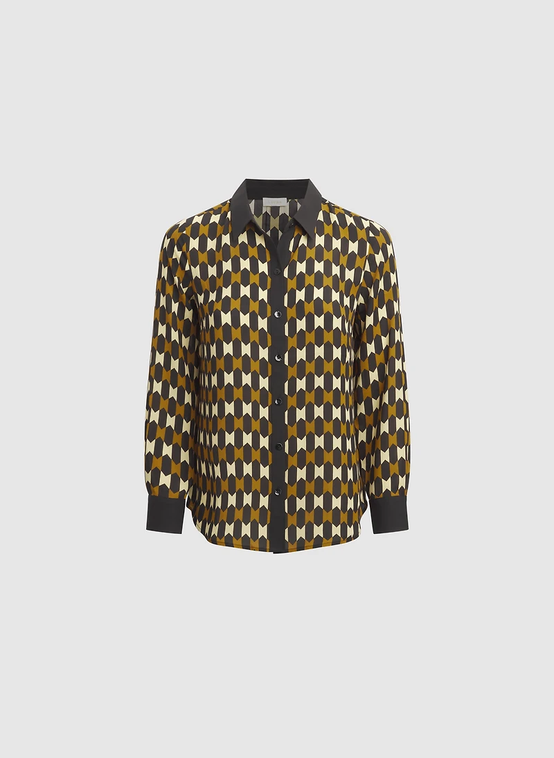 Geometric Print Blouse